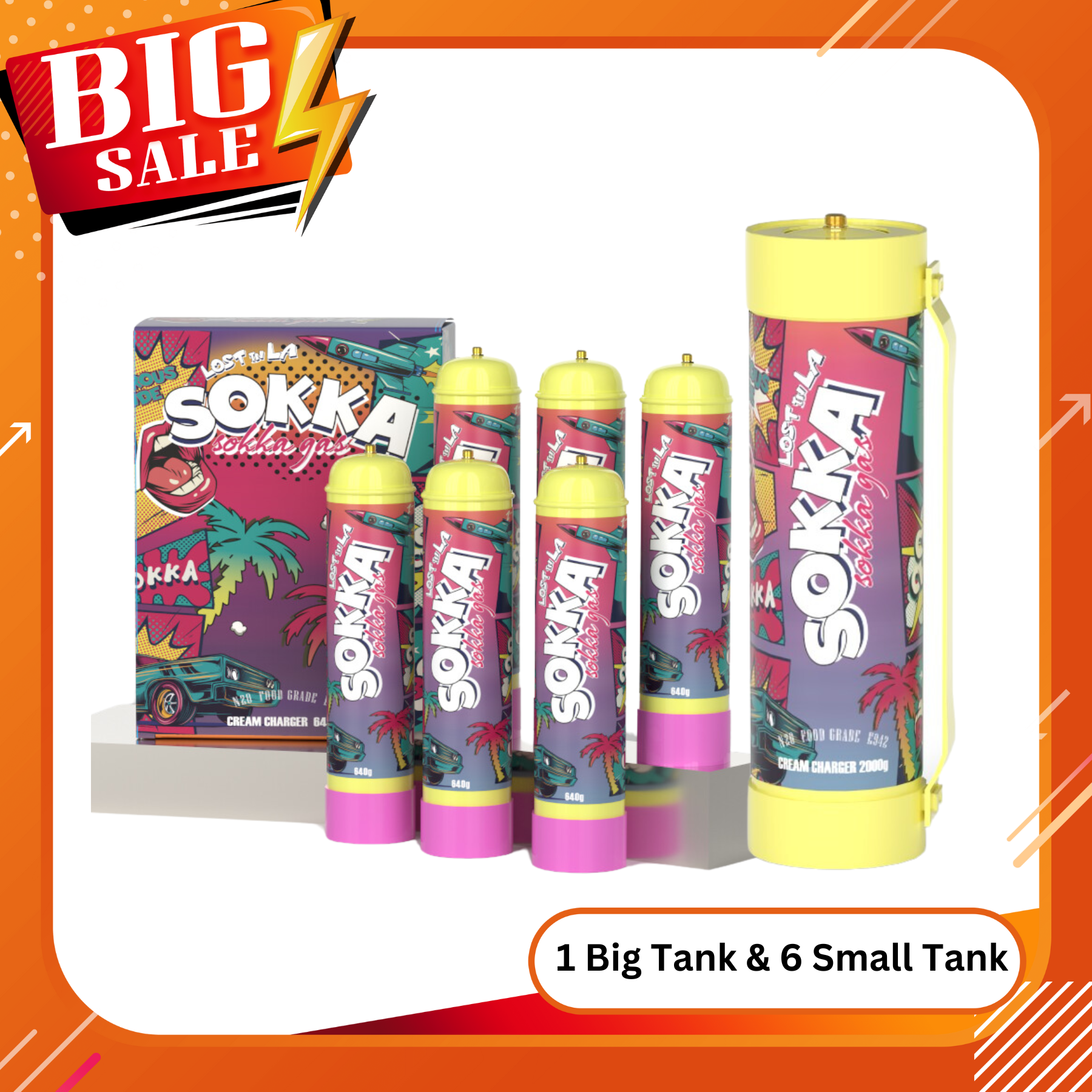 [EZwhip Mega Deals Pack] 1.1L & 3.3L SOKKA Tank Cream Chargers Bundle N2O Nangs Melbourne