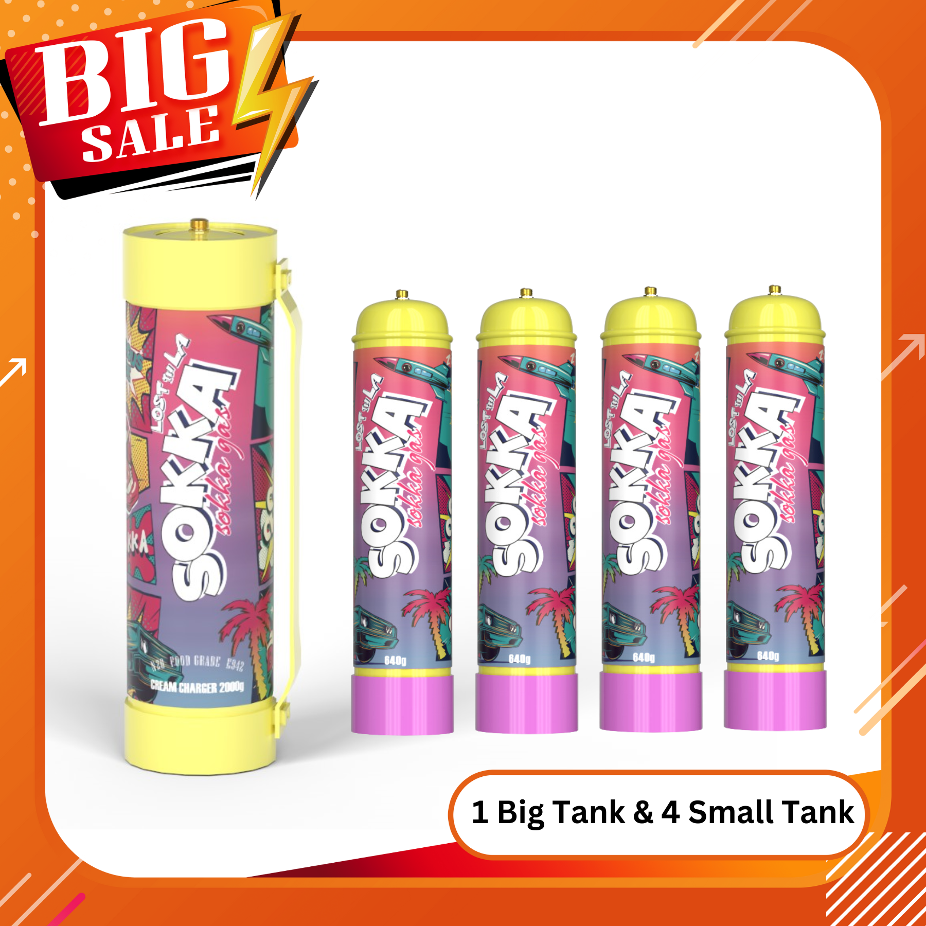 [EZwhip Mega Deals Pack] 1.1L & 3.3L SOKKA Tank Cream Chargers Bundle N2O Nangs Melbourne